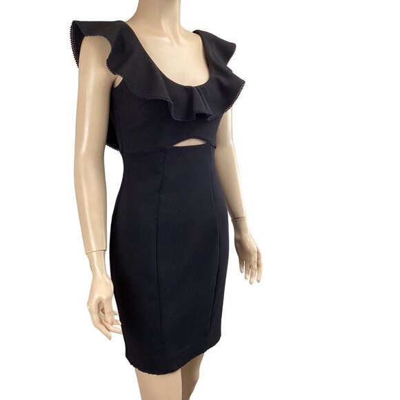 Likely Hollis Ruffle Front Dress Size 2 Black Ruffle Cutout‎ Bodycon - Picture 5 of 10